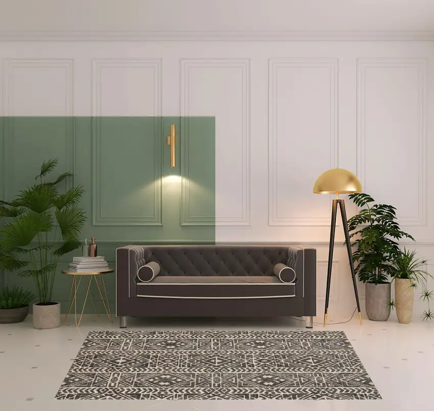 Gray Black And Ivory Striped Stain Resistant Area Rug Photo 4
