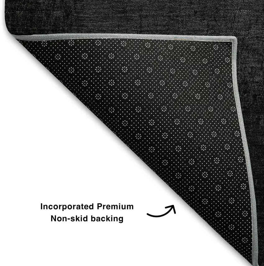 Gray Black And Silver Ombre Washable Area Rug With UV Protection Photo 8