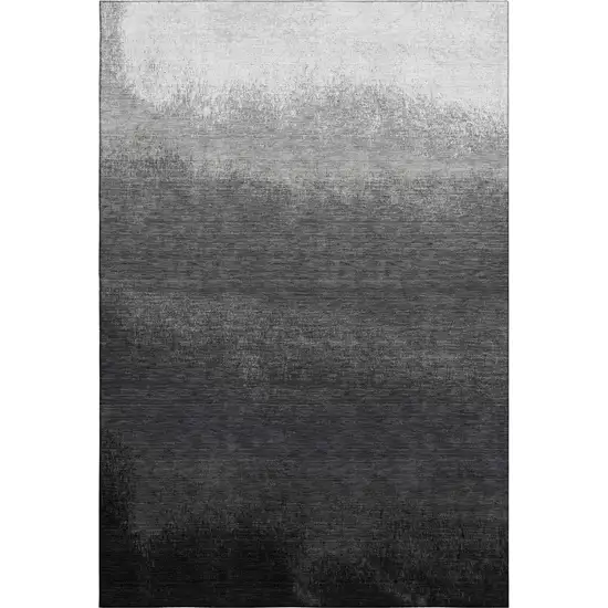 Gray Black And Silver Ombre Washable Area Rug With UV Protection Photo 7