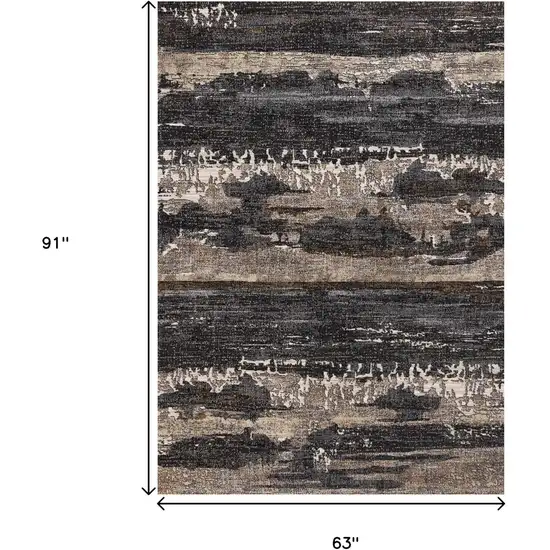 Gray Black And Tan Abstract Area Rug Photo 3