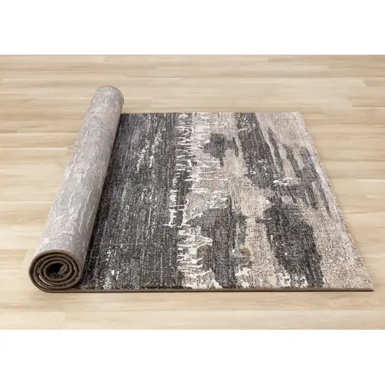 Gray Black And Tan Abstract Area Rug Photo 8