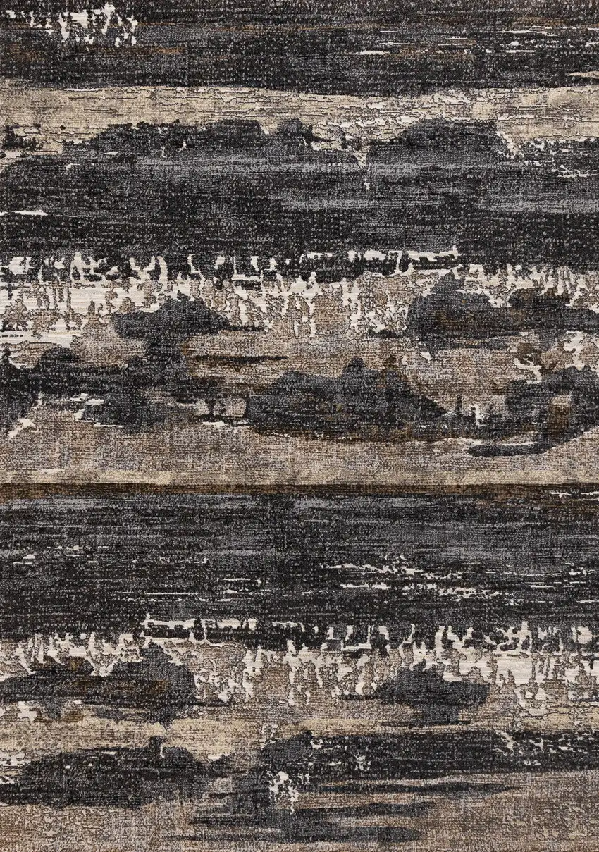Gray Black And Tan Abstract Area Rug Photo 2