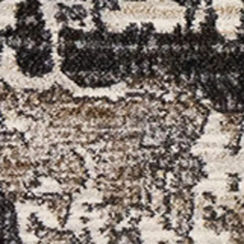 Gray Black And Tan Abstract Area Rug Photo 5