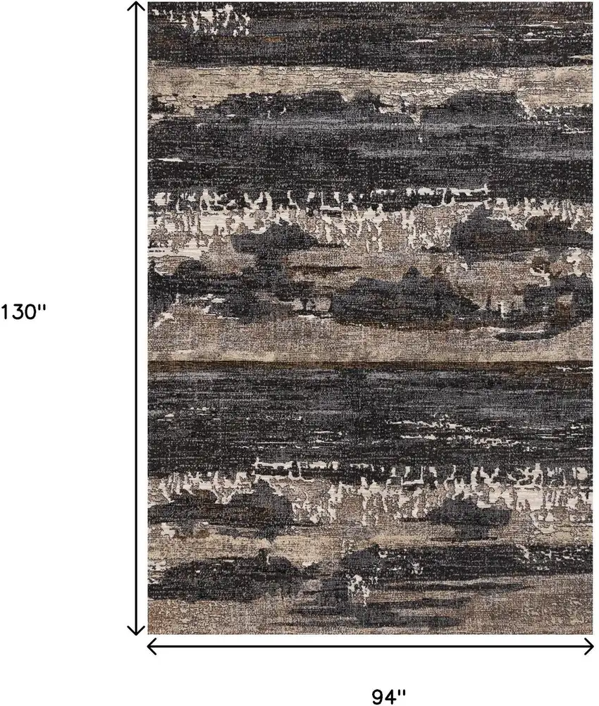 Gray Black And Tan Abstract Area Rug Photo 3