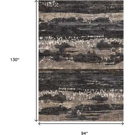 Gray Black And Tan Abstract Area Rug Photo 3