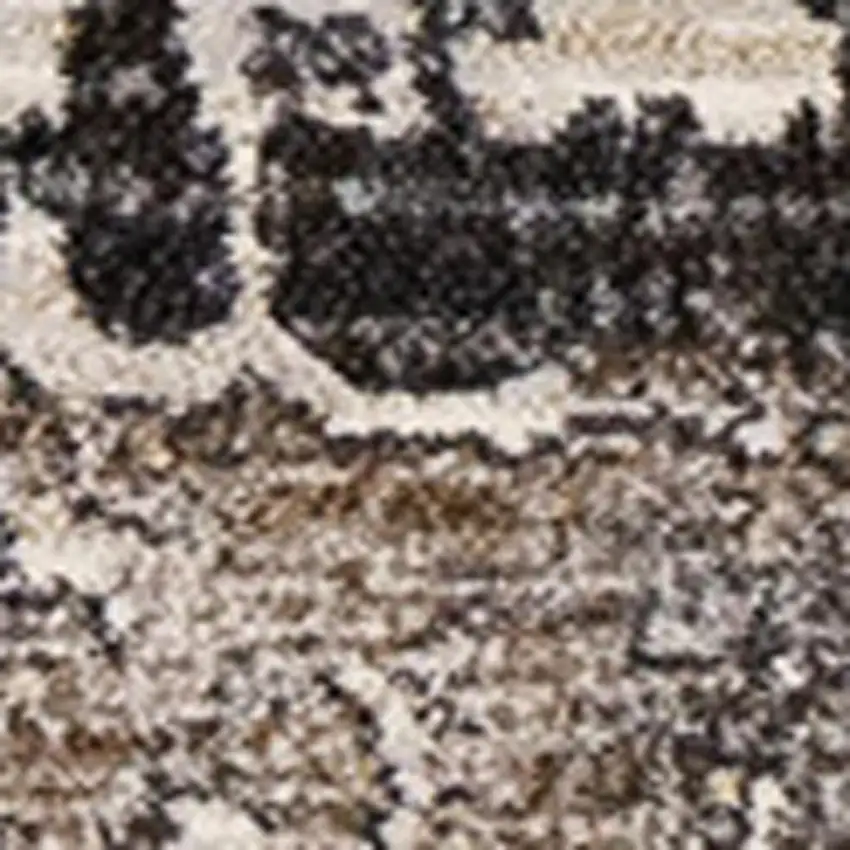 Gray Black And Tan Abstract Area Rug Photo 4