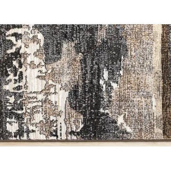 Gray Black And Tan Abstract Area Rug Photo 9