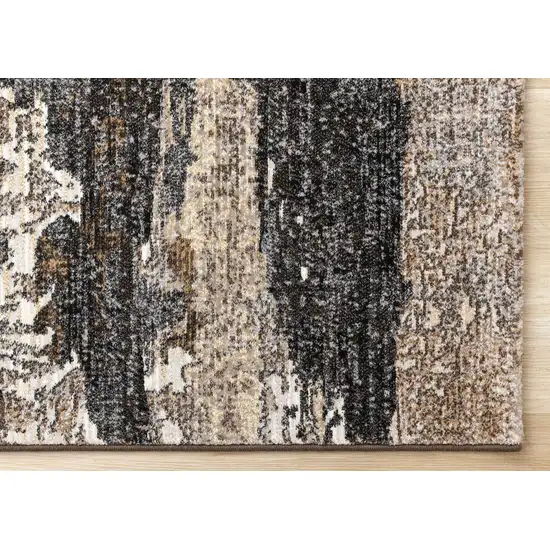 Gray Black And Tan Abstract Area Rug Photo 9
