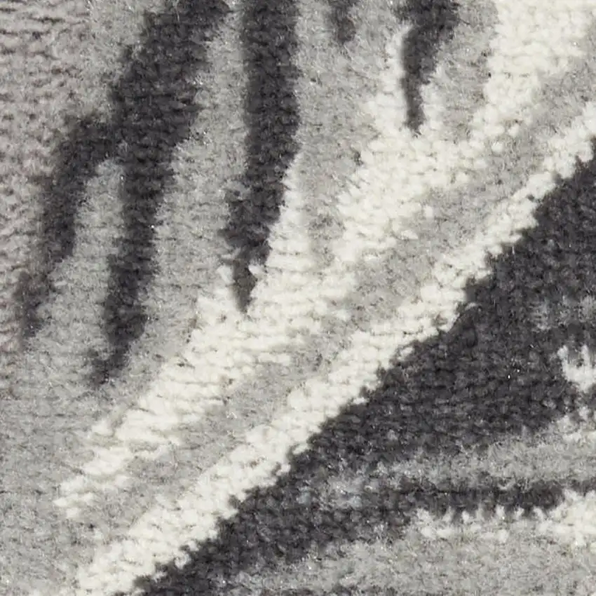 Gray Black And Tan Botanical Leaves Area Rug Photo 2