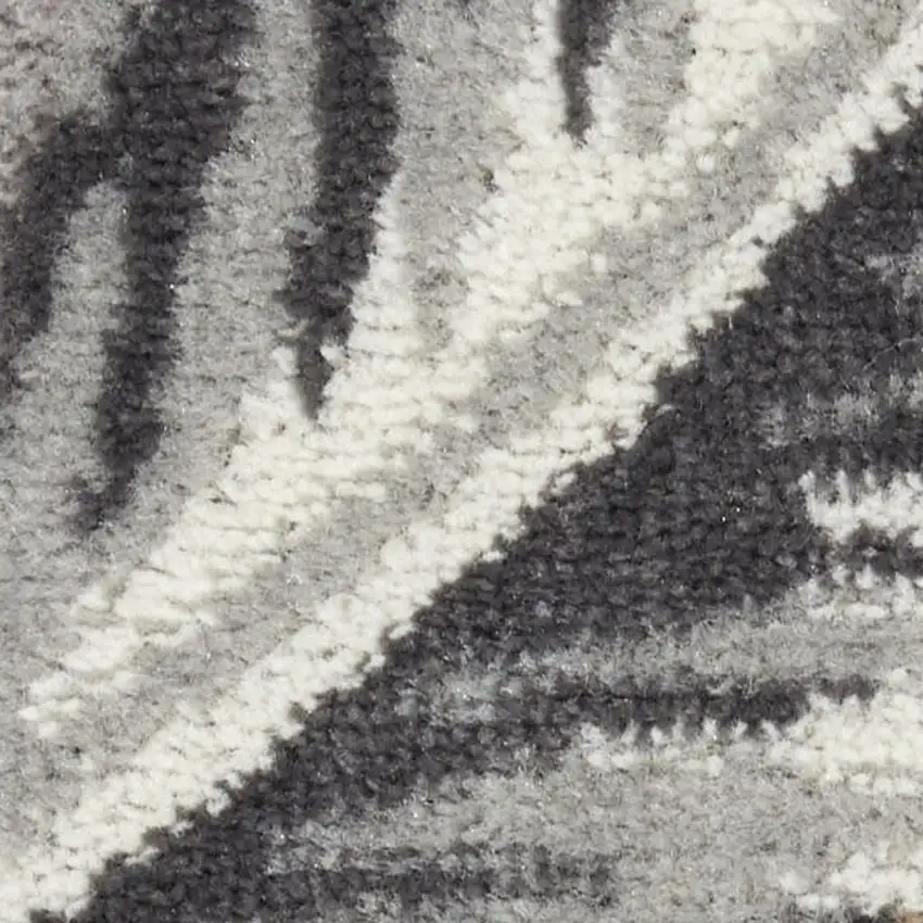 Gray Black And Tan Tropical Floral Area Rug Photo 2