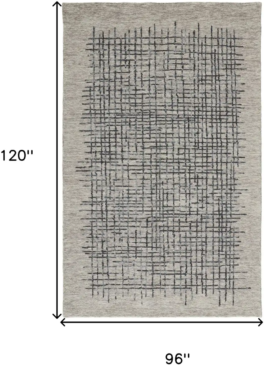 Gray Black And Tan Wool Plaid Tufted Handmade Stain Resistant Area Rug Photo 10