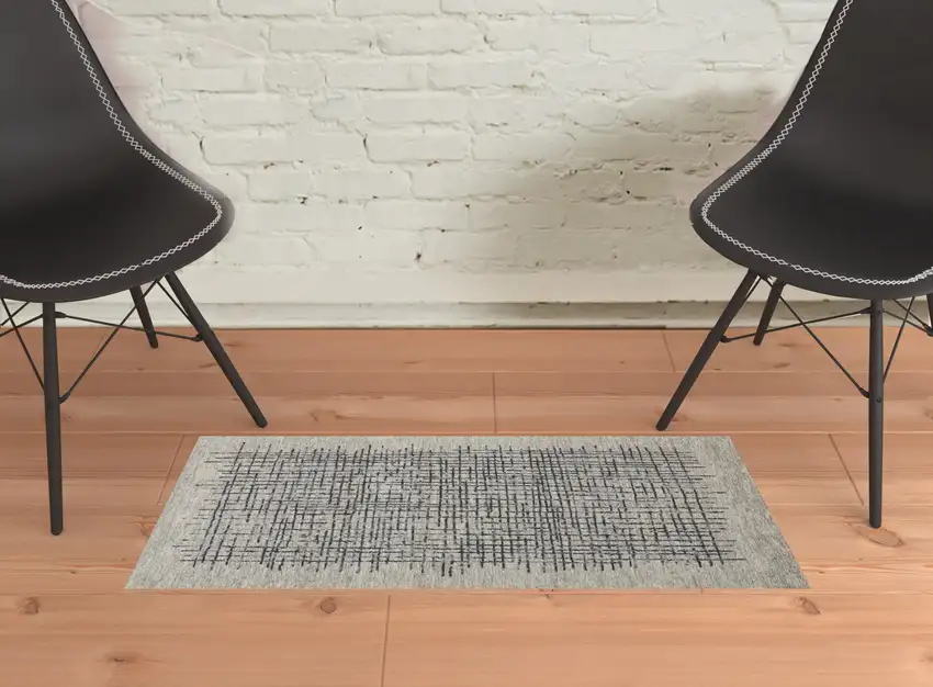 Gray Black And Tan Wool Plaid Tufted Handmade Stain Resistant Area Rug Photo 5