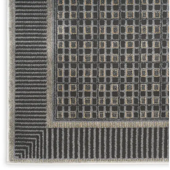 Gray Black And Taupe Geometric Area Rug Photo 4