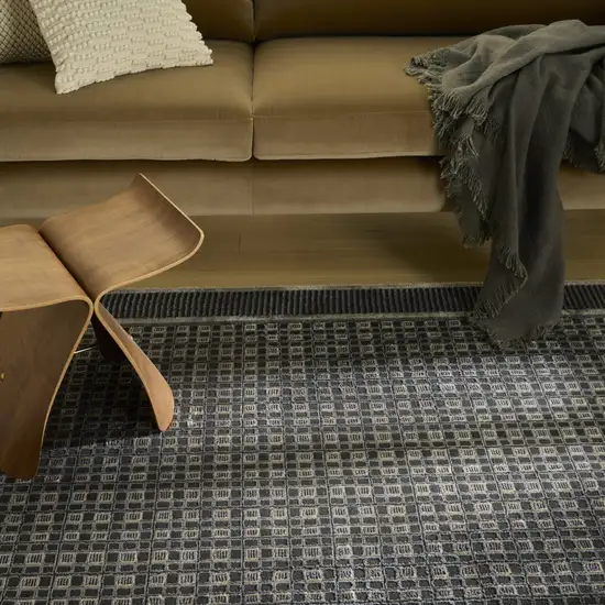 Gray Black And Taupe Geometric Area Rug Photo 6