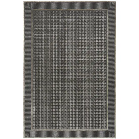 Gray Black And Taupe Geometric Area Rug Photo 8