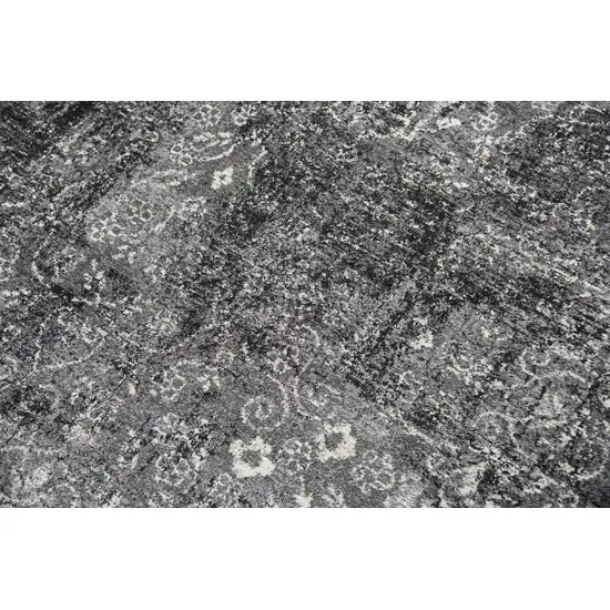 Gray Black Dark Gray And Ivory Medallion Area Rug Photo 1