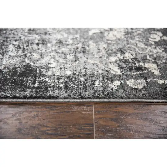 Gray Black Dark Gray And Ivory Medallion Area Rug Photo 5