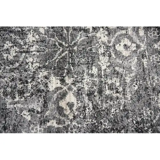 Gray Black Dark Gray And Ivory Medallion Area Rug Photo 4