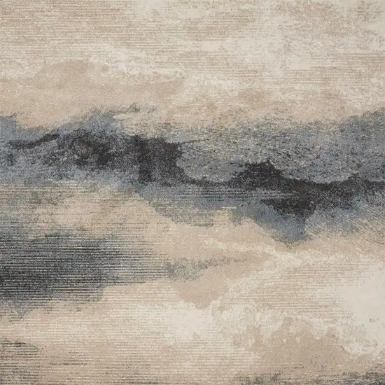 Gray Black and Beige Abstract Area Rug Photo 5
