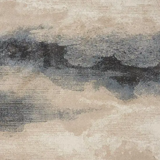 Gray Black and Beige Abstract Area Rug Photo 3