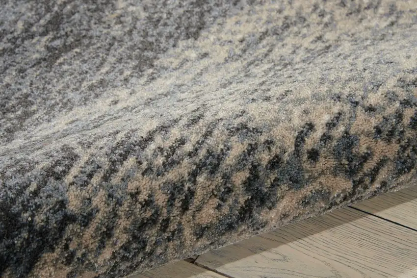Gray Black and Beige Abstract Area Rug Photo 6