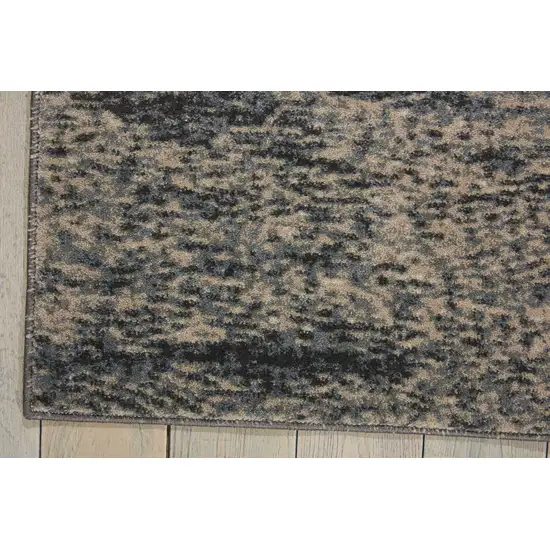 Gray Black and Beige Abstract Area Rug Photo 5