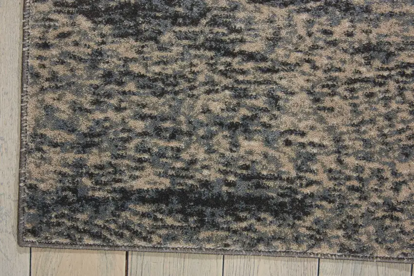 Gray Black and Beige Abstract Area Rug Photo 5
