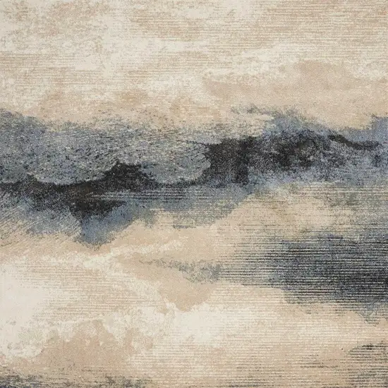 Gray Black and Beige Abstract Non Skid Area Rug Photo 7