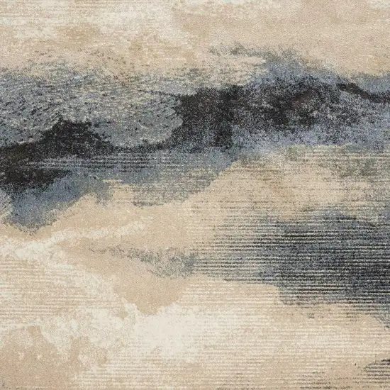 Gray Black and Beige Abstract Non Skid Area Rug Photo 6