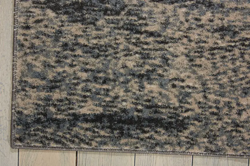 Gray Black and Beige Abstract Non Skid Area Rug Photo 4