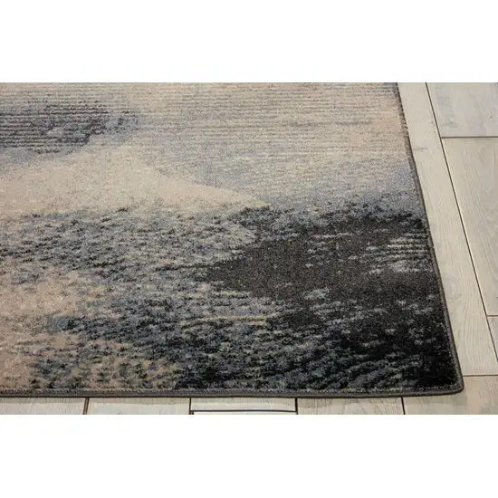 Gray Black and Beige Abstract Non Skid Area Rug Photo 9