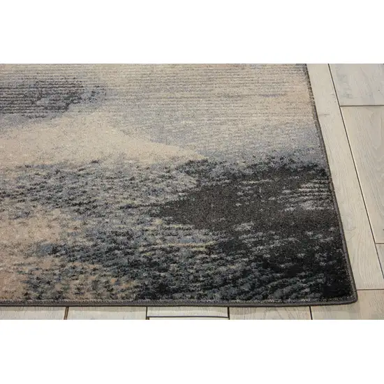 Gray Black and Beige Abstract Non Skid Area Rug Photo 6