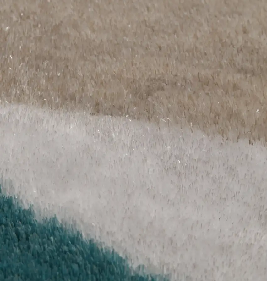 Gray Black and Blue Shag Hand Tufted Area Rug Photo 9