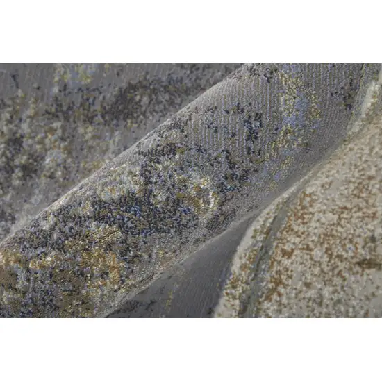 Gray Black and Brown Abstract Power Loom Area Rug Photo 8