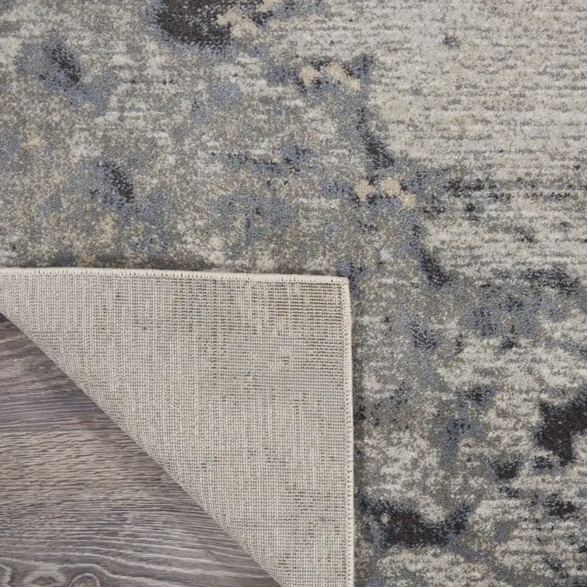 Gray Black and Ivory Abstract Area Rug Photo 9