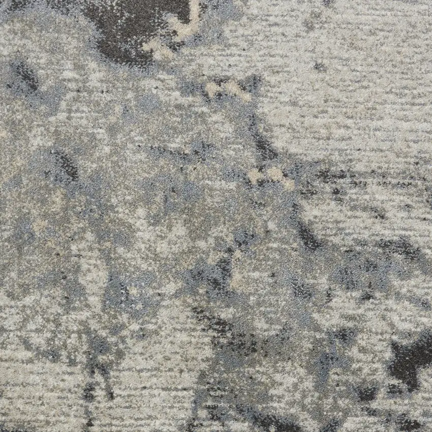Gray Black and Ivory Abstract Area Rug Photo 9