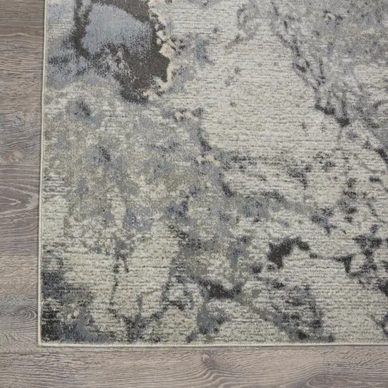 Gray Black and Ivory Abstract Area Rug Photo 7