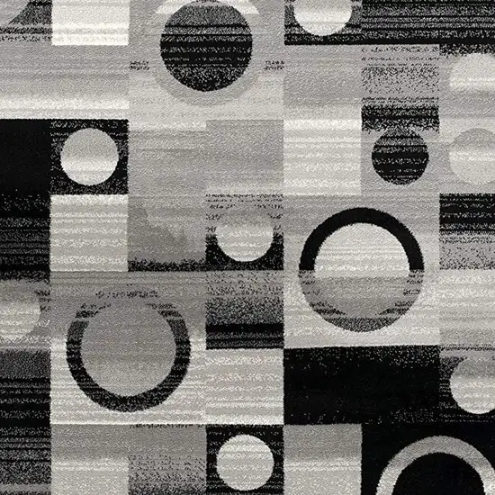 Gray Black And White Abstract Distressed Area Rug Photo 8