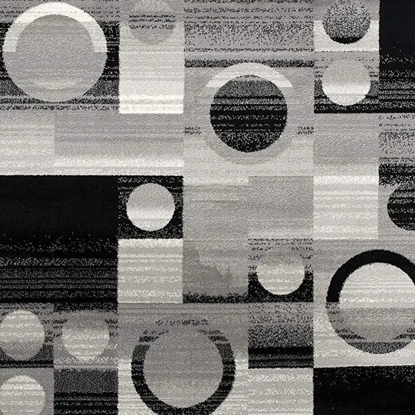 Gray Abstract Power Loom Area Rug Photo 4