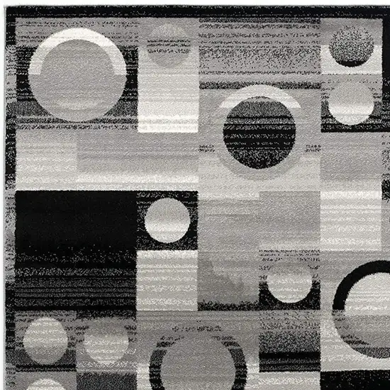 Gray Blocks And Rings Area Rug Photo 5