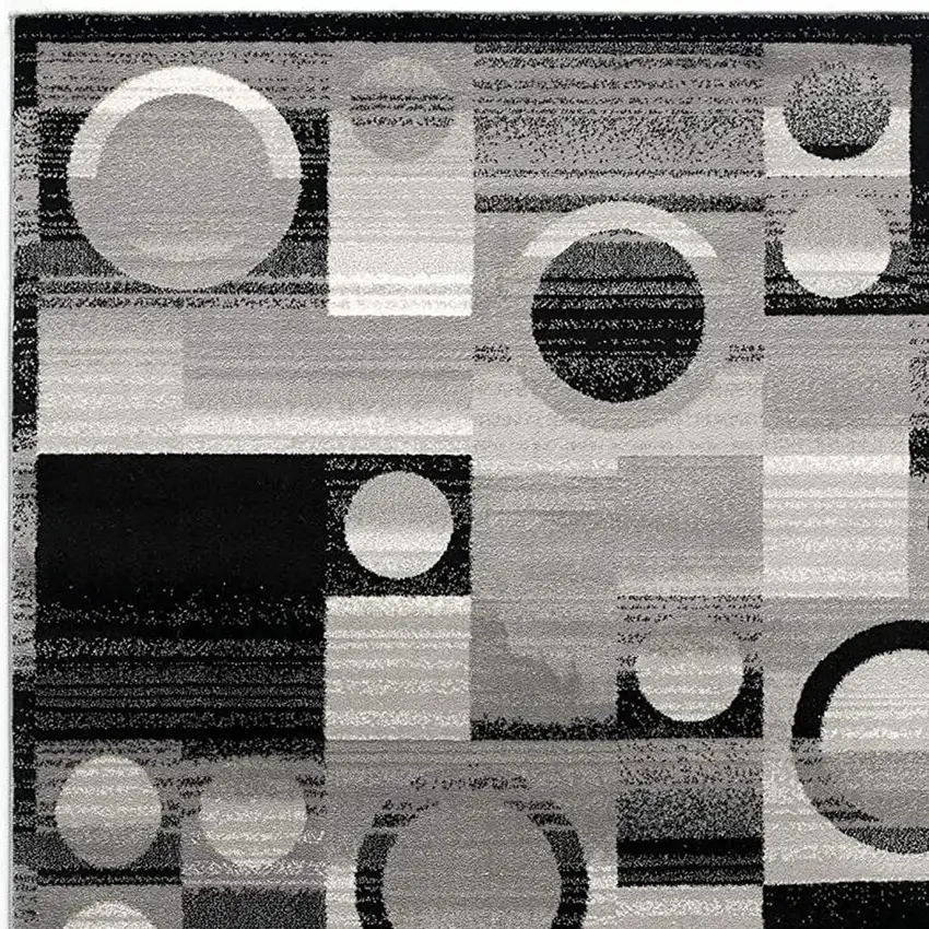 Gray Blocks And Rings Area Rug Photo 5