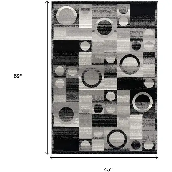 Gray Blocks And Rings Area Rug Photo 3