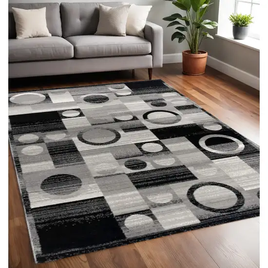 Gray Abstract Dhurrie Area Rug Photo 1