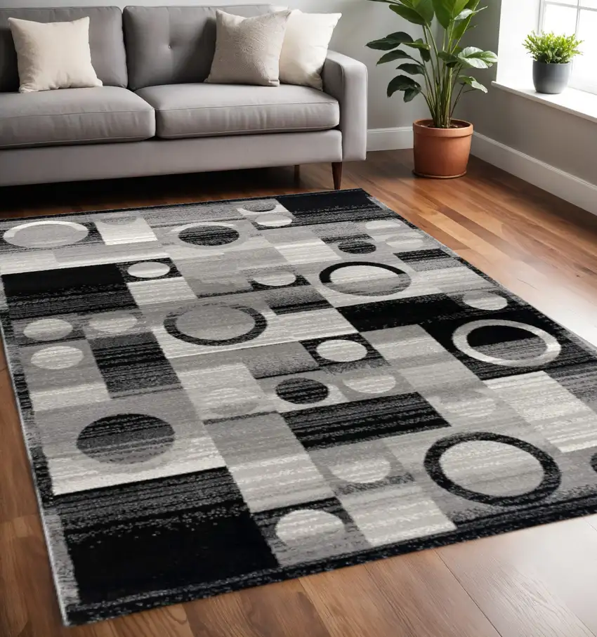 Gray Abstract Dhurrie Area Rug Photo 1