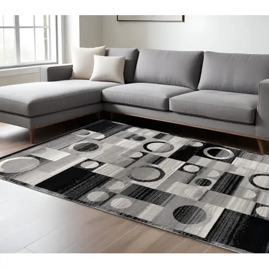 Gray Abstract Dhurrie Area Rug Photo 2
