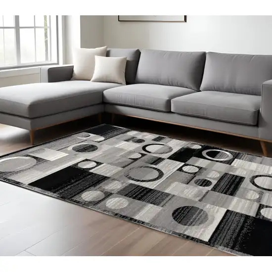 Gray Abstract Dhurrie Area Rug Photo 1