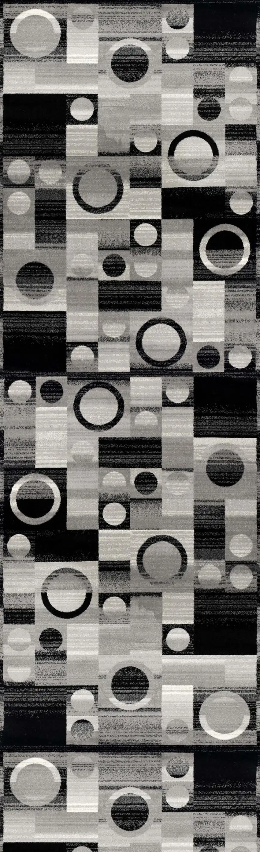 10' Gray Abstract Power Loom Runner Rug Photo 7