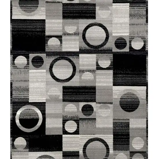 10' Gray Abstract Power Loom Runner Rug Photo 3