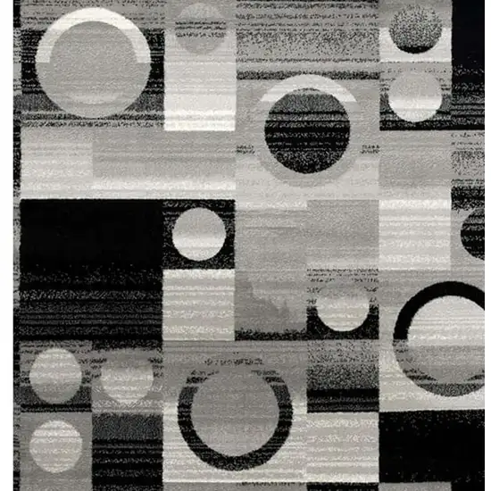 10' Gray Abstract Power Loom Runner Rug Photo 5