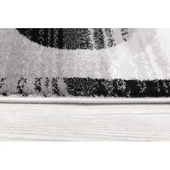 10' Gray Abstract Power Loom Runner Rug Photo 6